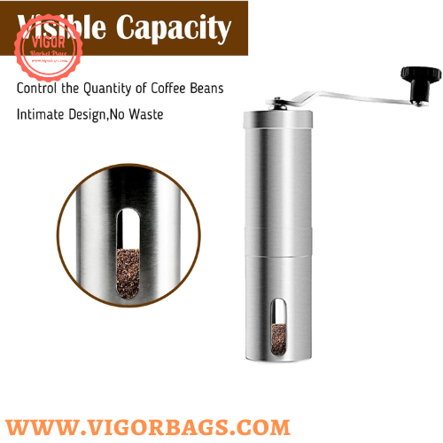 Portable Hand Coffee Bean Grinder Adjustable Knob Settings -: Mix & Match Colors