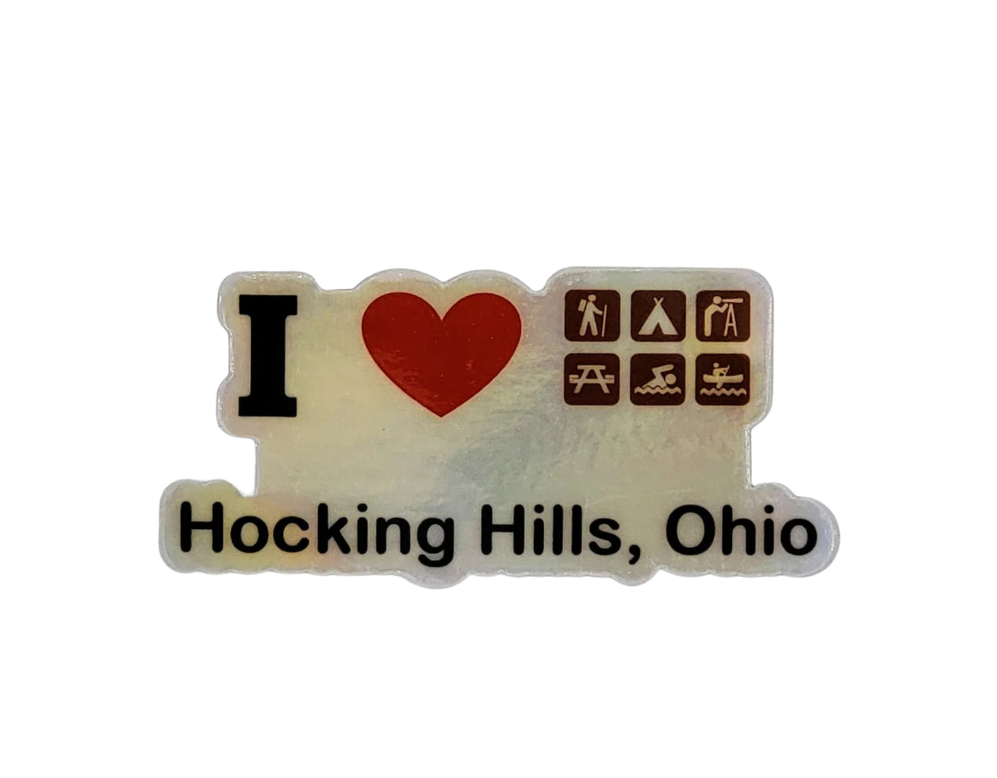 I Love The Hocking Hills Holographic Bumper Sticker