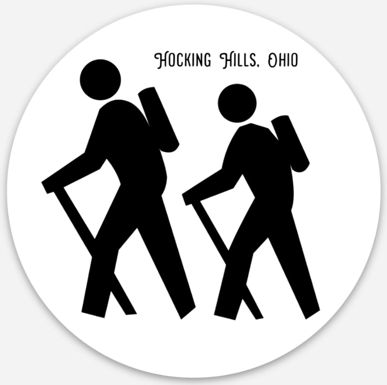 2 Hiker Oval Bumper Sticker